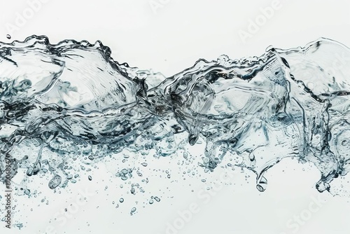 abstract water splash isolated on white background liquid motion photography