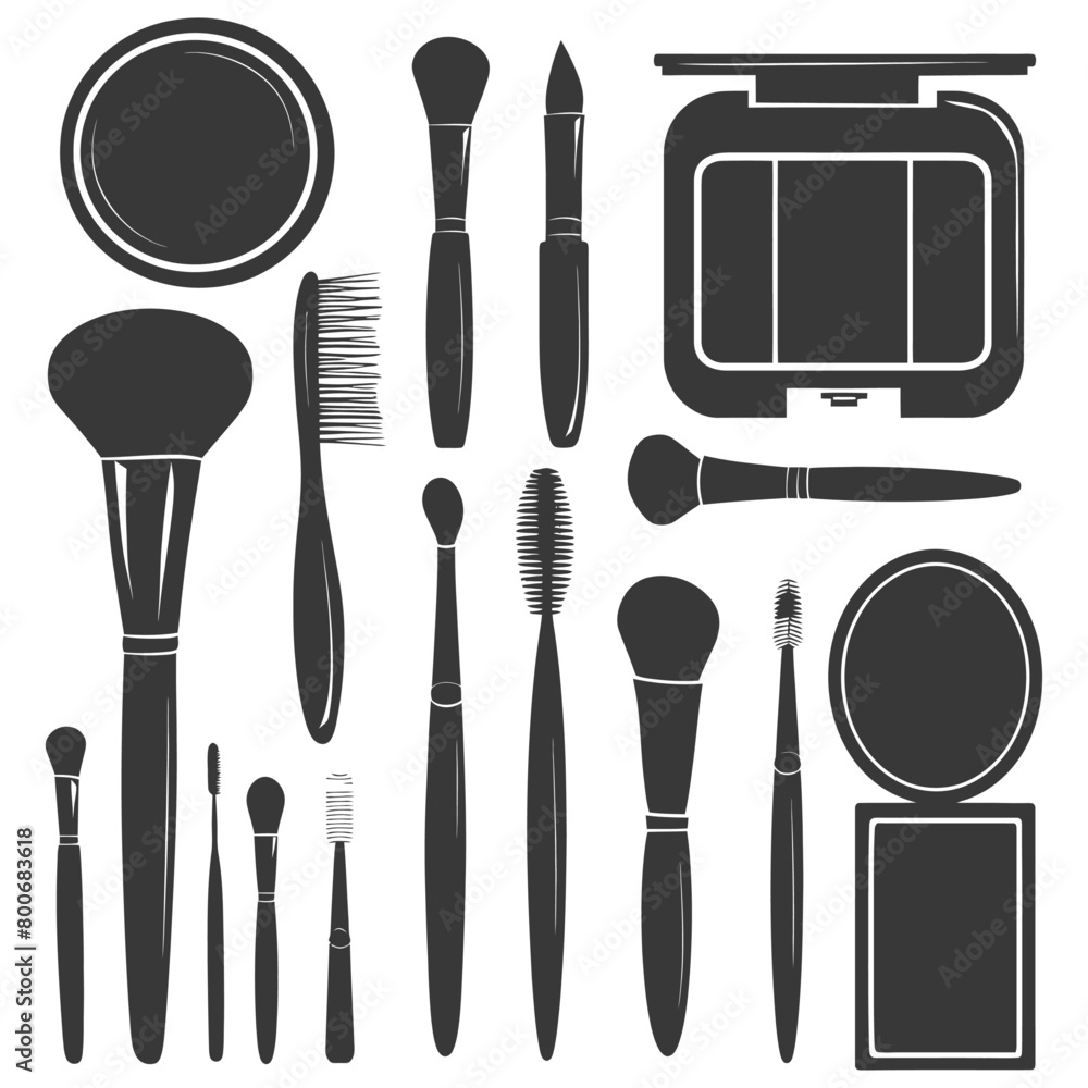 Silhouette makeup tool and equipment black color only Silhouette makeup tool and equipment black color only