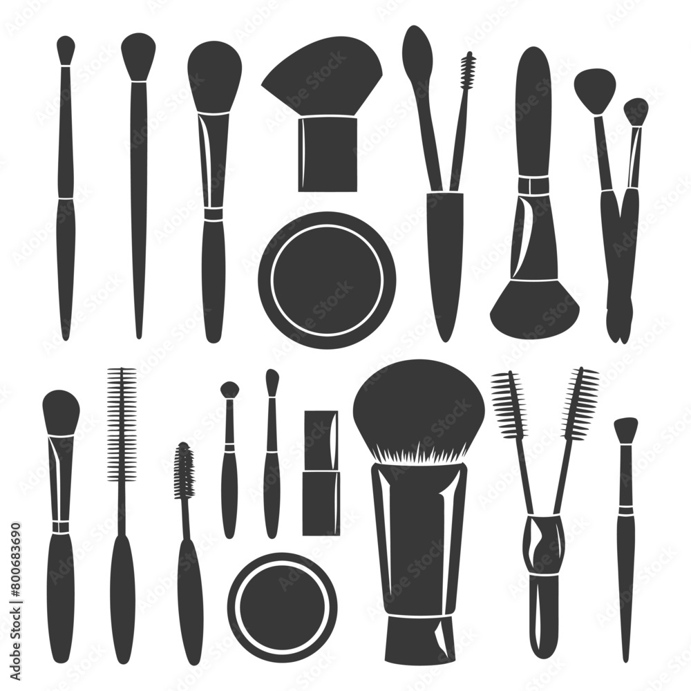 Silhouette makeup tool and equipment black color only Silhouette makeup tool and equipment black color only