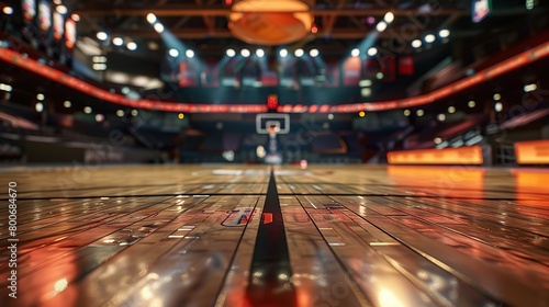 NBA Arena court view, close up, very high quality, unreal engine, extreme details  photo