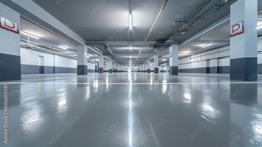 modern office parking, sleek gray epoxy surface, contemporary parking area modern office parking, sleek gray epoxy surface, contemporary parking area