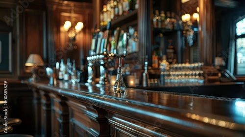 mahogany bar design  sleek wooden elegance  refined desk ambiance
