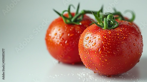 Tomato isolated. Tomato whole, half, on white background.