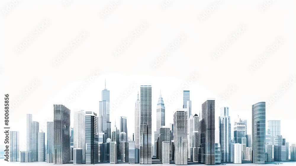 urban skyline and modern cityscape towering skyscrapers