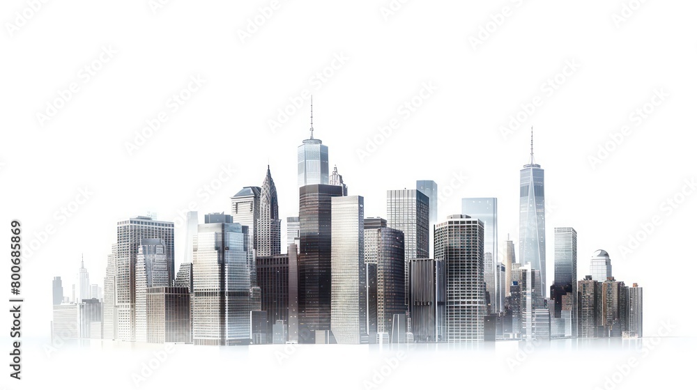 urban skyline and modern cityscape towering skyscrapers