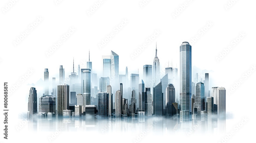 urban skyline and modern cityscape towering skyscrapers