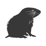 Silhouette mole animal black color only full body 