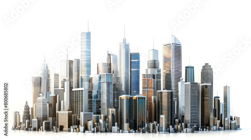 urban skyline and modern cityscape towering skyscrapers