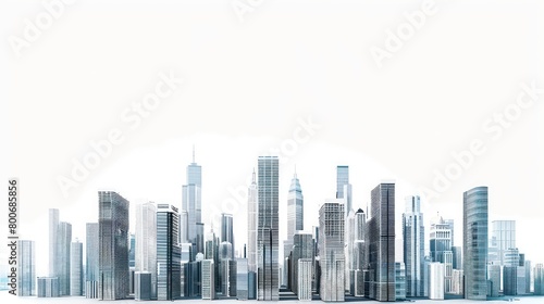 urban skyline and modern cityscape towering skyscrapers