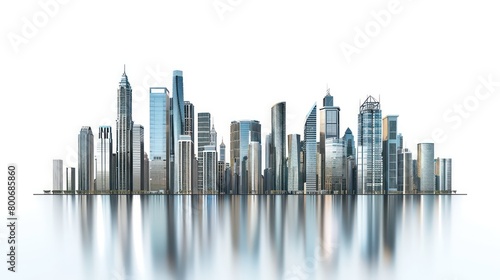 urban skyline and modern cityscape towering skyscrapers