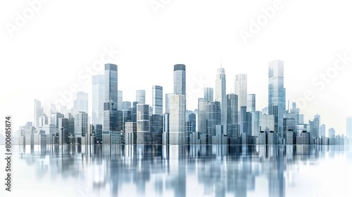 urban skyline and modern cityscape towering skyscrapers