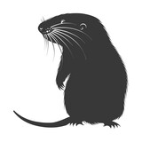 Silhouette mole animal black color only full body 