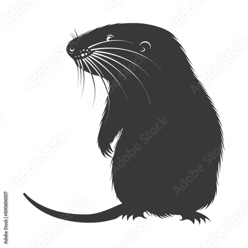 Silhouette mole animal black color only full body 