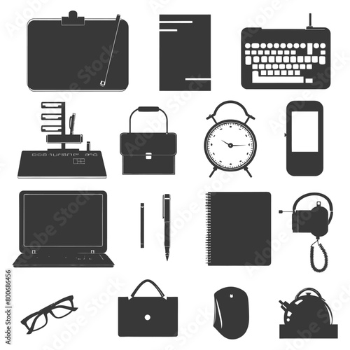 Silhouette office equipment black color only