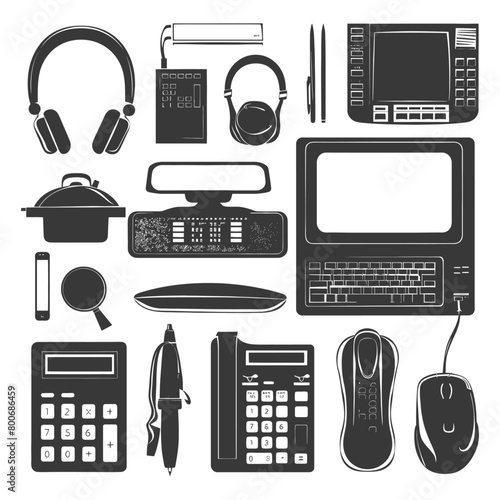 Silhouette office equipment black color only