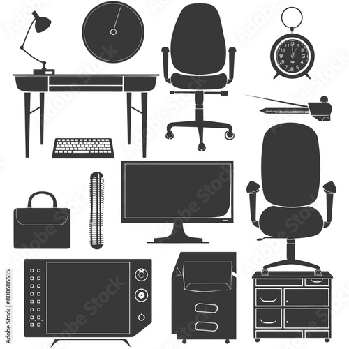 Silhouette office equipment black color only