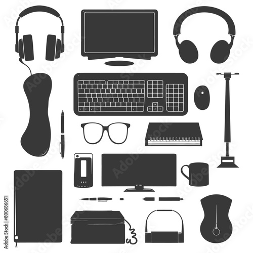 Silhouette office equipment black color only