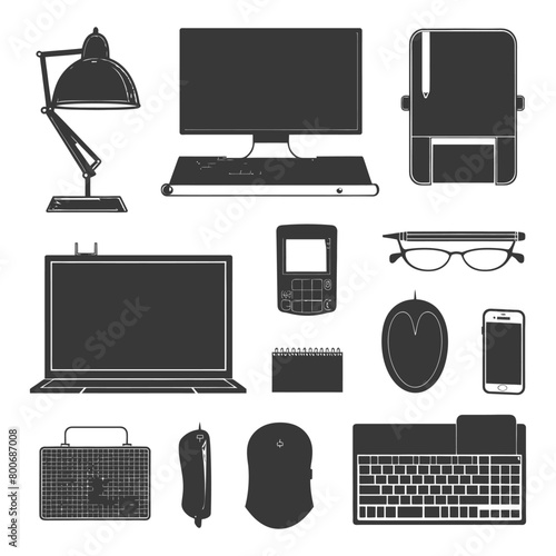 Silhouette office equipment black color only