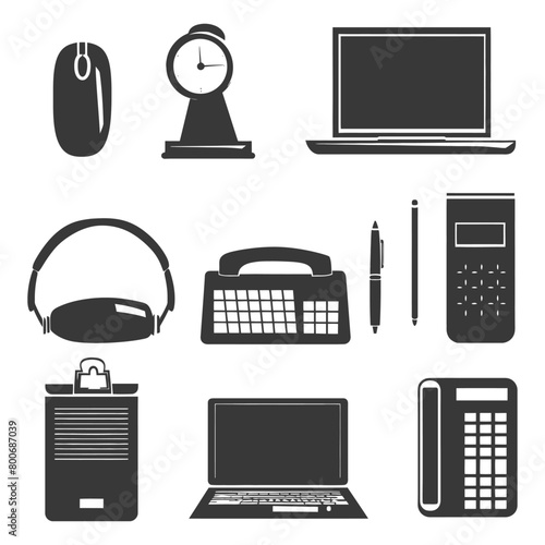 Silhouette office equipment black color only