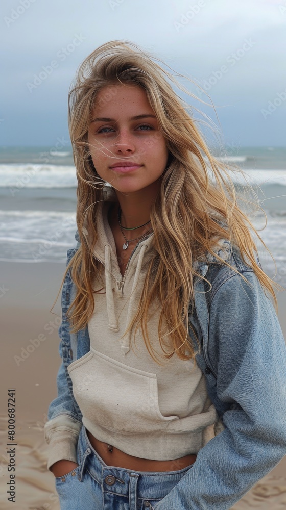 girl against the backdrop of the beach and seashore girl against the backdrop of the beach and seashore