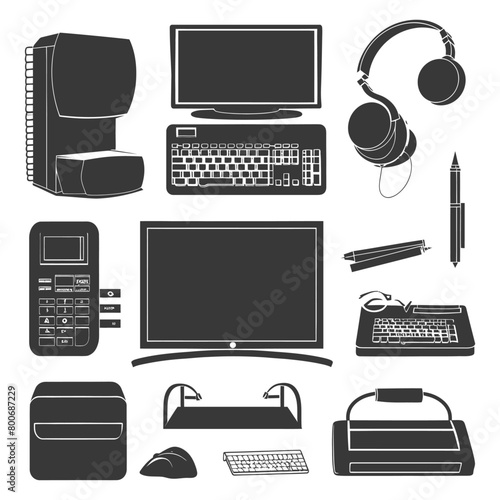 Silhouette office equipment black color only