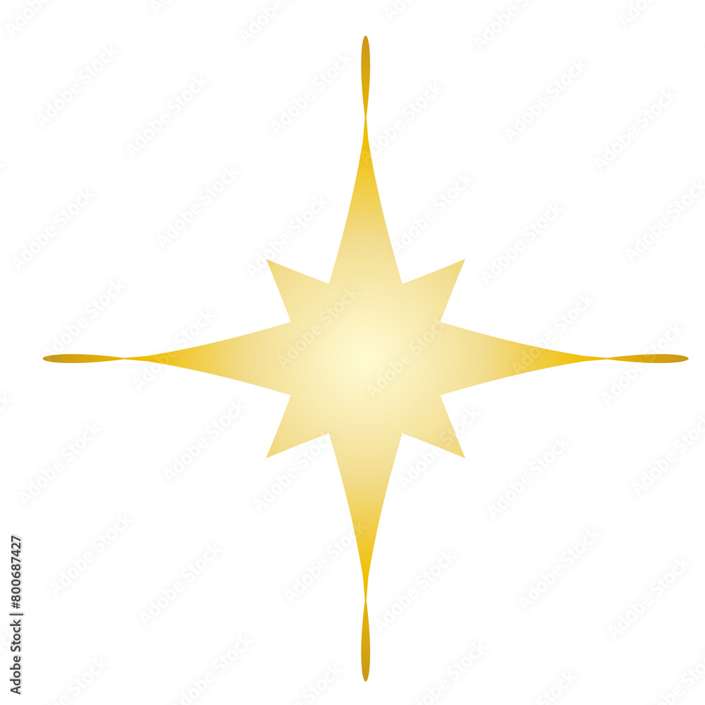 Obraz premium Golden Glittering Star: Shimmering Decorative Graphic Elements, designed to add a touch of luxury and glamour to any project. Perfect for embellishing invitations, posters, banners, and more