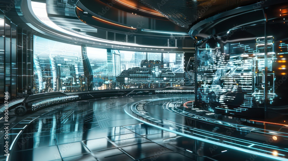 modern technology room interactive media with a huge curved media wall modern technology room interactive media with a huge curved media wall
