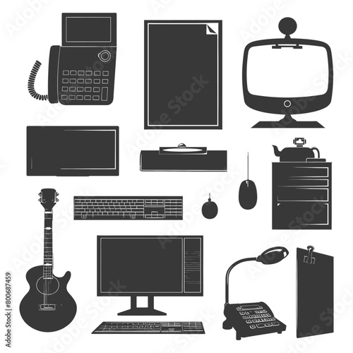 Silhouette office equipment black color only