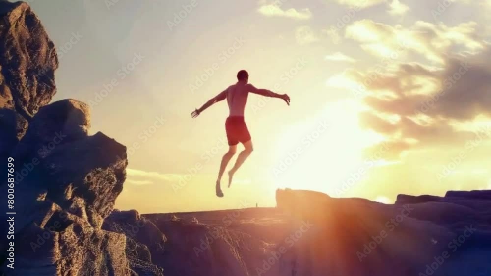 person jumping on the top of the mountain person jumping on the top of the mountain