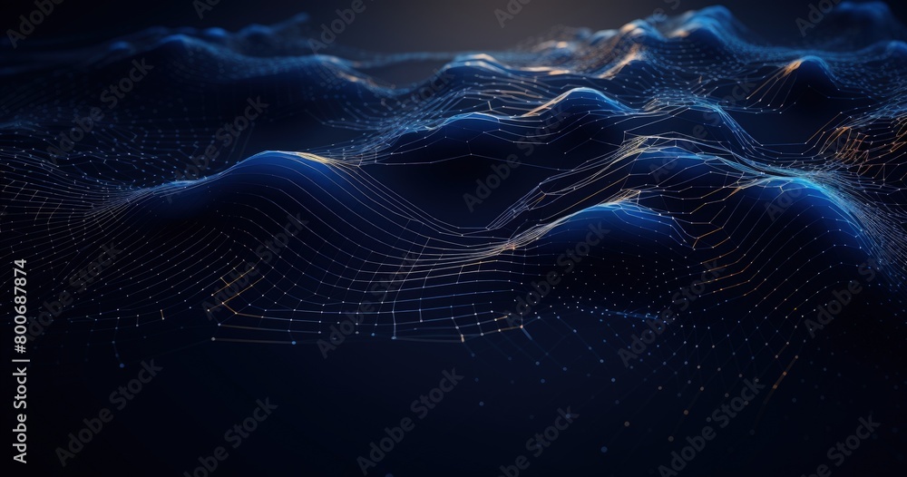 modern digital blue waves design