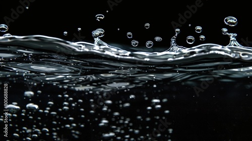 dark liquid abstract with bubbles