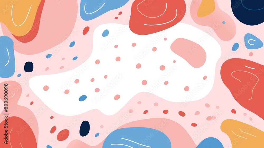 playful pastel shapes and dots design