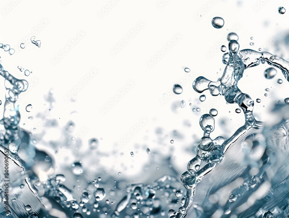 water and air bubbles over white background water and air bubbles over white background