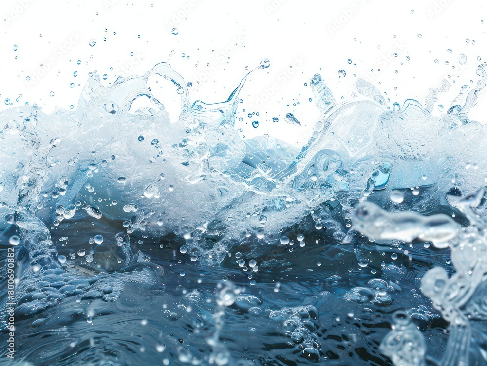 water and air bubbles over white background water and air bubbles over white background