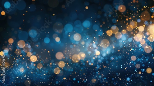 festive blue and gold glitter background photo
