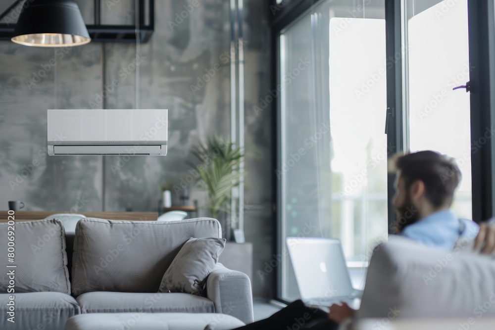 Energy saving, energy saving and emission reduction, Energy-saving air conditioning, fresh and natural modern living room. Energy saving, energy saving and emission reduction, Energy-saving air conditioning, fresh and natural modern living room.