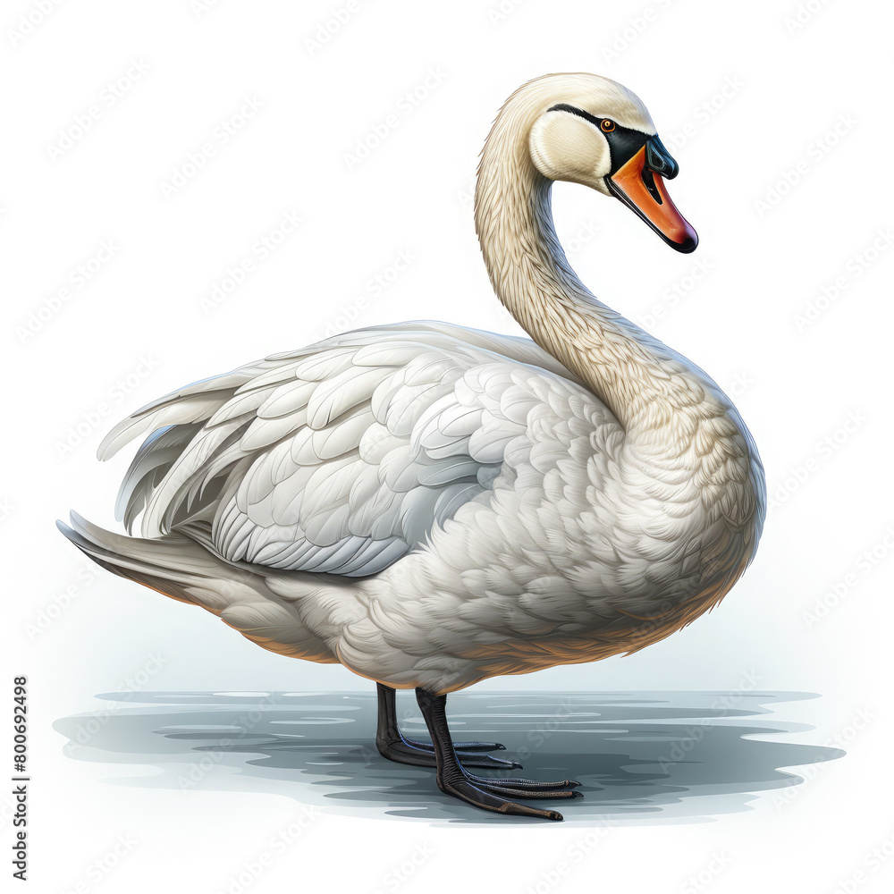 Fototapeta premium Watercolor Swan vector, clipart Illustration, Generative Ai