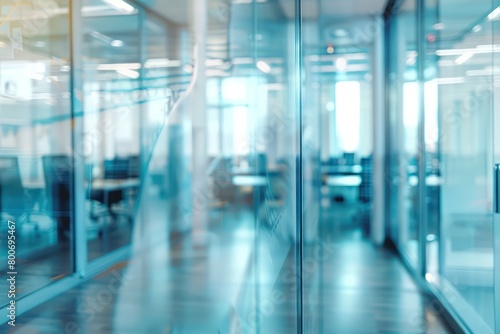 blurred and out of focus modern glass wall office © Dekastro