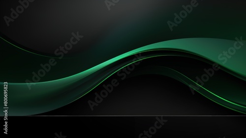 flowing green lines on dark curved surface