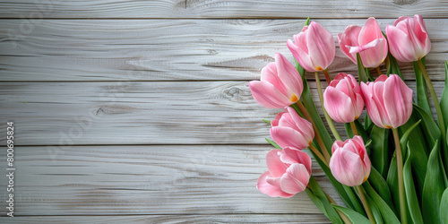 Beautiful Pink Tulips on a ...