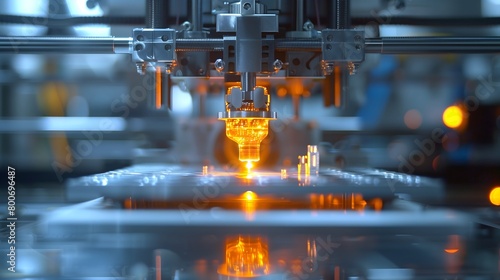 Laser Cutting Machine, Close-Up of Automated Machine Tool in Action