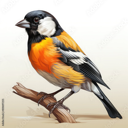 Watercolor Finch vector, clipart Illustration, Generative Ai © SantoshArt
