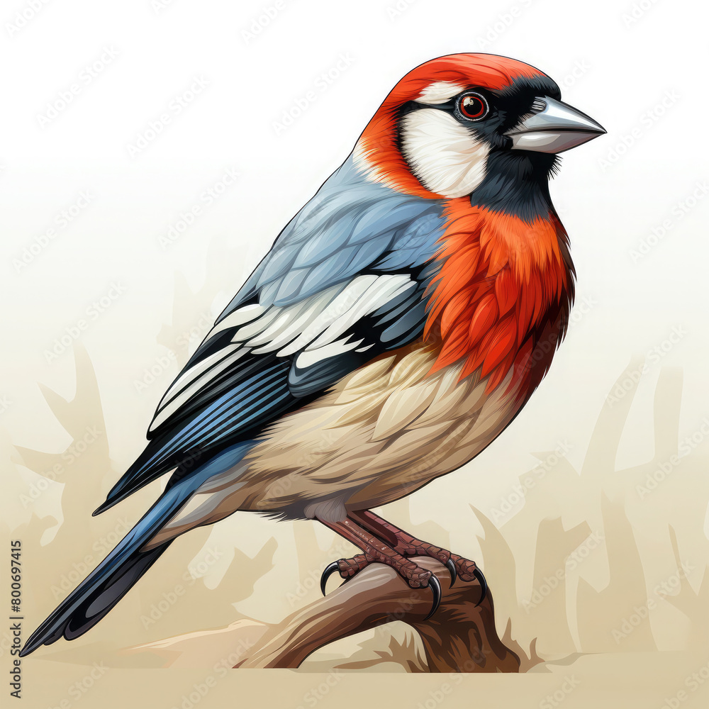 Fototapeta premium Watercolor Finch vector, clipart Illustration, Generative Ai