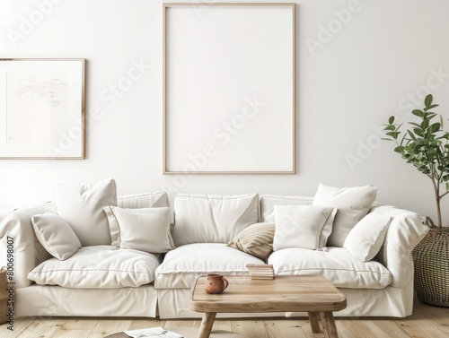 design a living room, white walls and light wooden floors © Dekastro