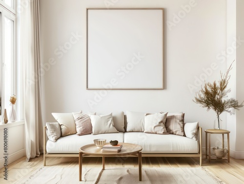 design a living room, white walls and light wooden floors © Dekastro