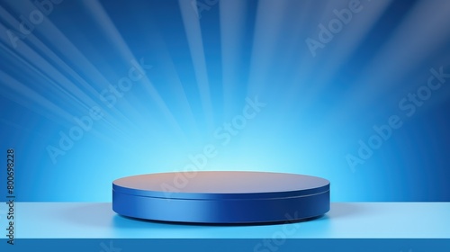 blue circular podium stage design background