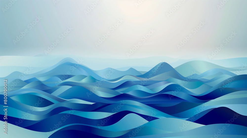 Serenity Waves: Abstract Blue Ocean Waves Artwork Serenity Waves: Abstract Blue Ocean Waves Artwork