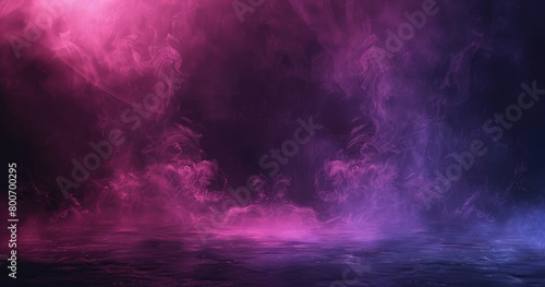 mystical purple night fog with glowing lights