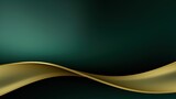 abstract green waves with gold accents