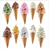 Ice cream cones with different flavors